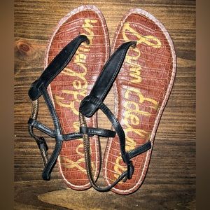 Sam Edelman-Black Gigi T-Strap Sandals